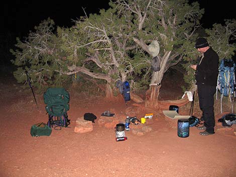 grand canyon LNT campsite