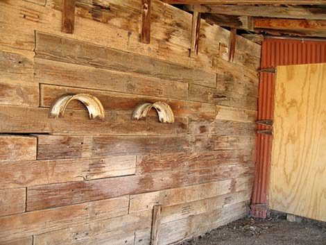 Inside the barn, view left from front door (view southwest).