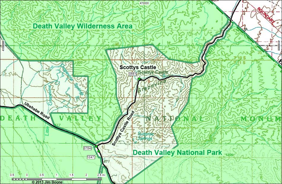 Scotty's Castle Map