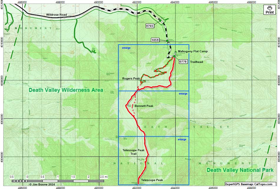 Telescope Peak Area Map