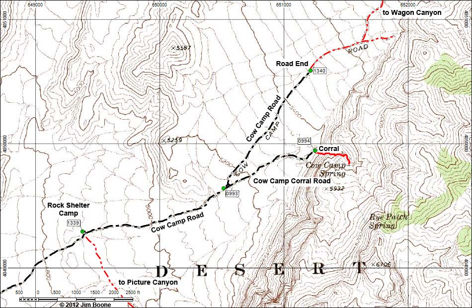 Cow Camp Road Map - Overview