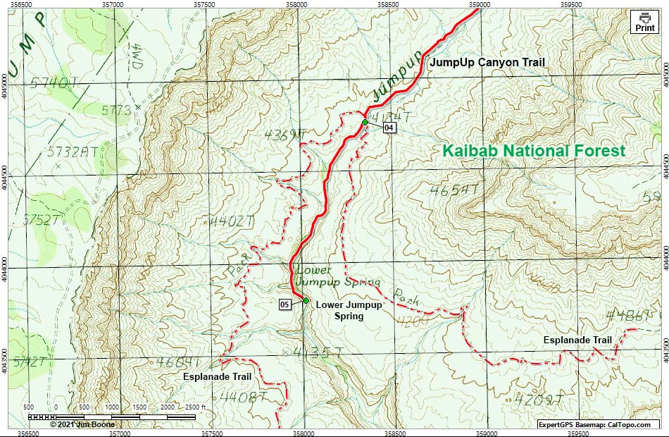 Jumpup Canyon Route Map