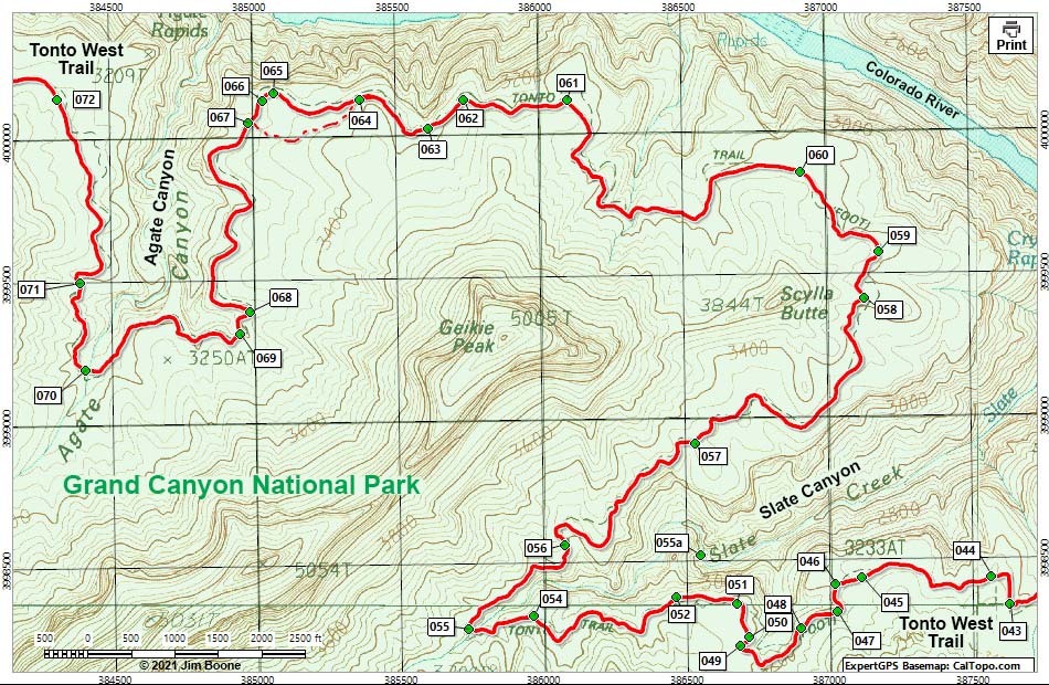 Tonto West Trail Map