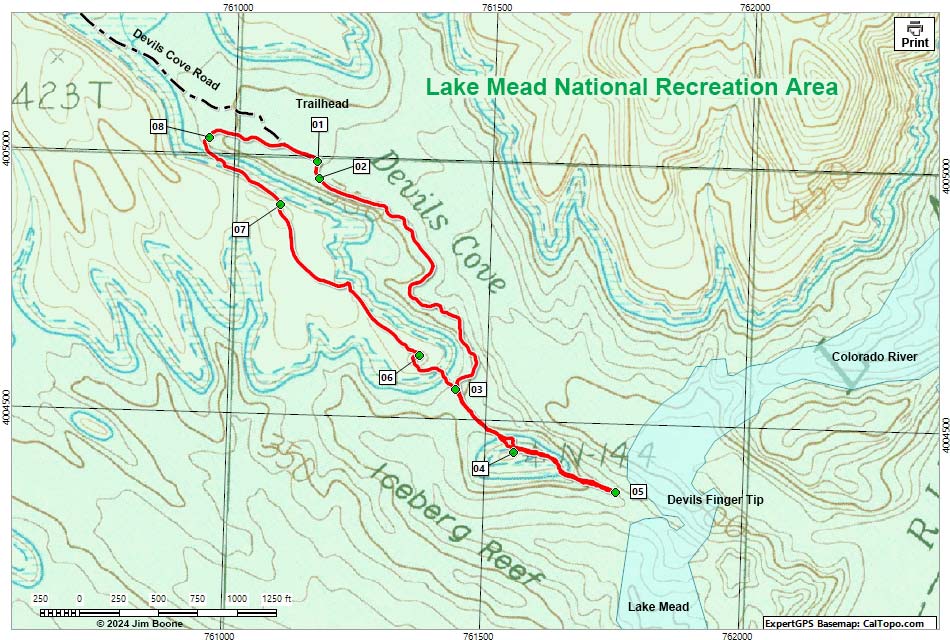 Devils Finger Route Map