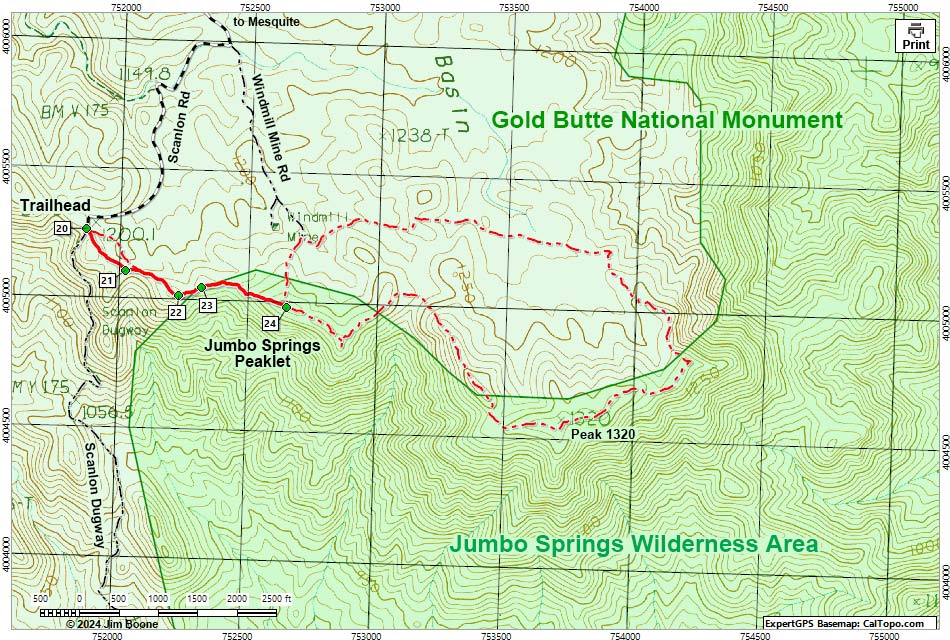 Scanlon Ridge Route Map