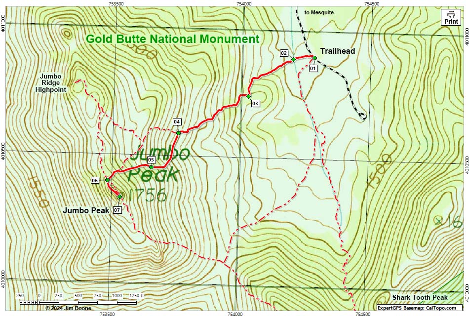 Jumbo Peak Direct Map