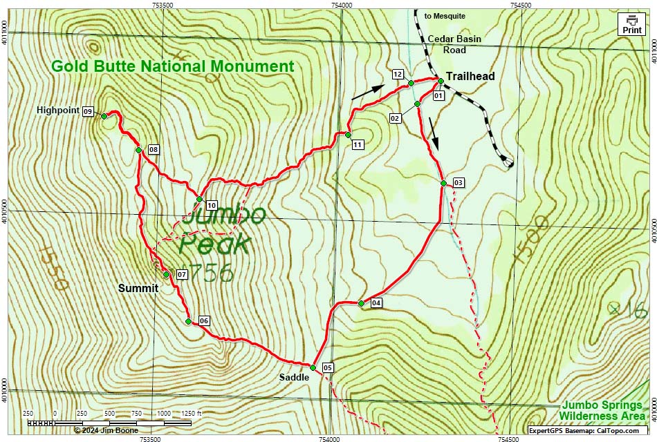 Jumbo Ridge Highpoint Map