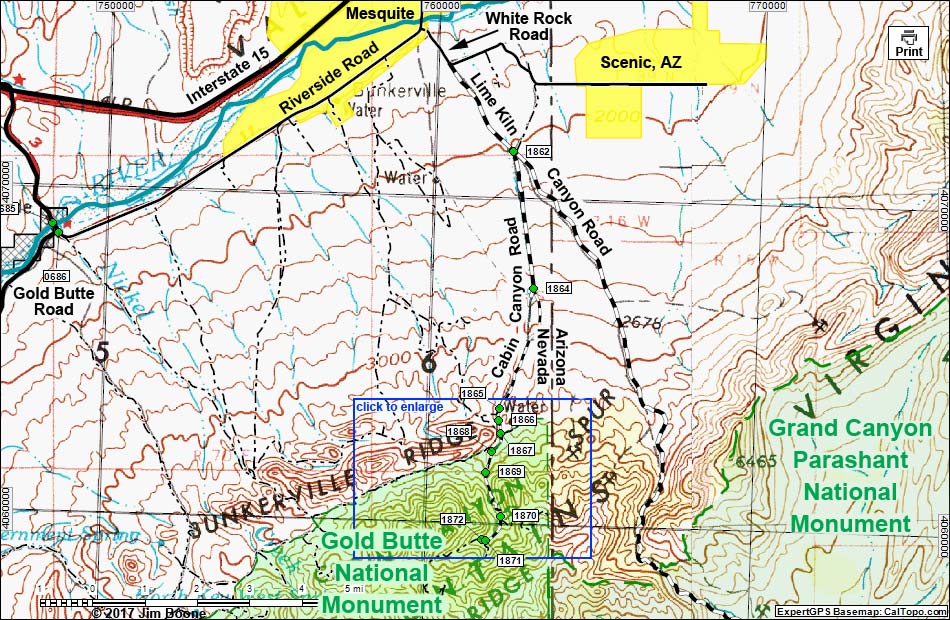 Cabin Canyon Road Map