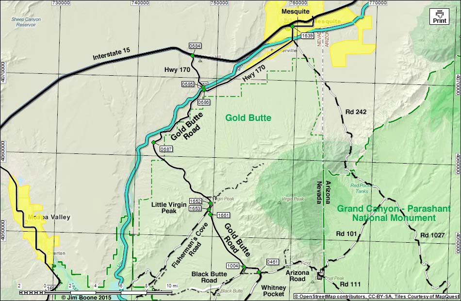 Gold Butte Road Map