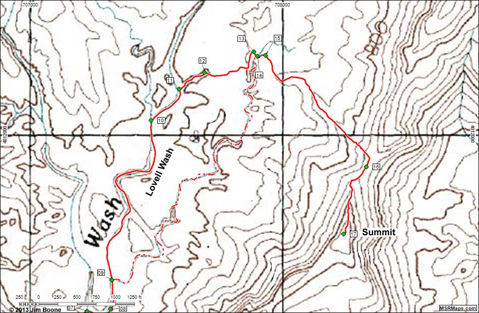 Anniversary Peak Map