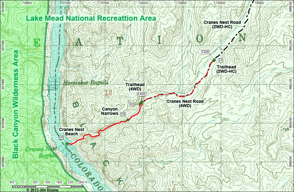 Cranes Nest Canyon Map