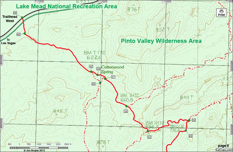 Pinto Valley Route Map