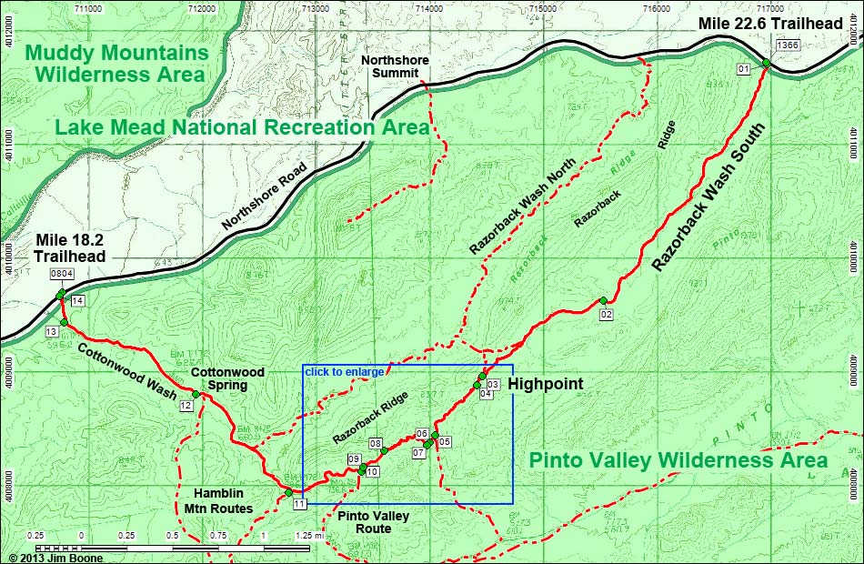 Razorback Wash North Map