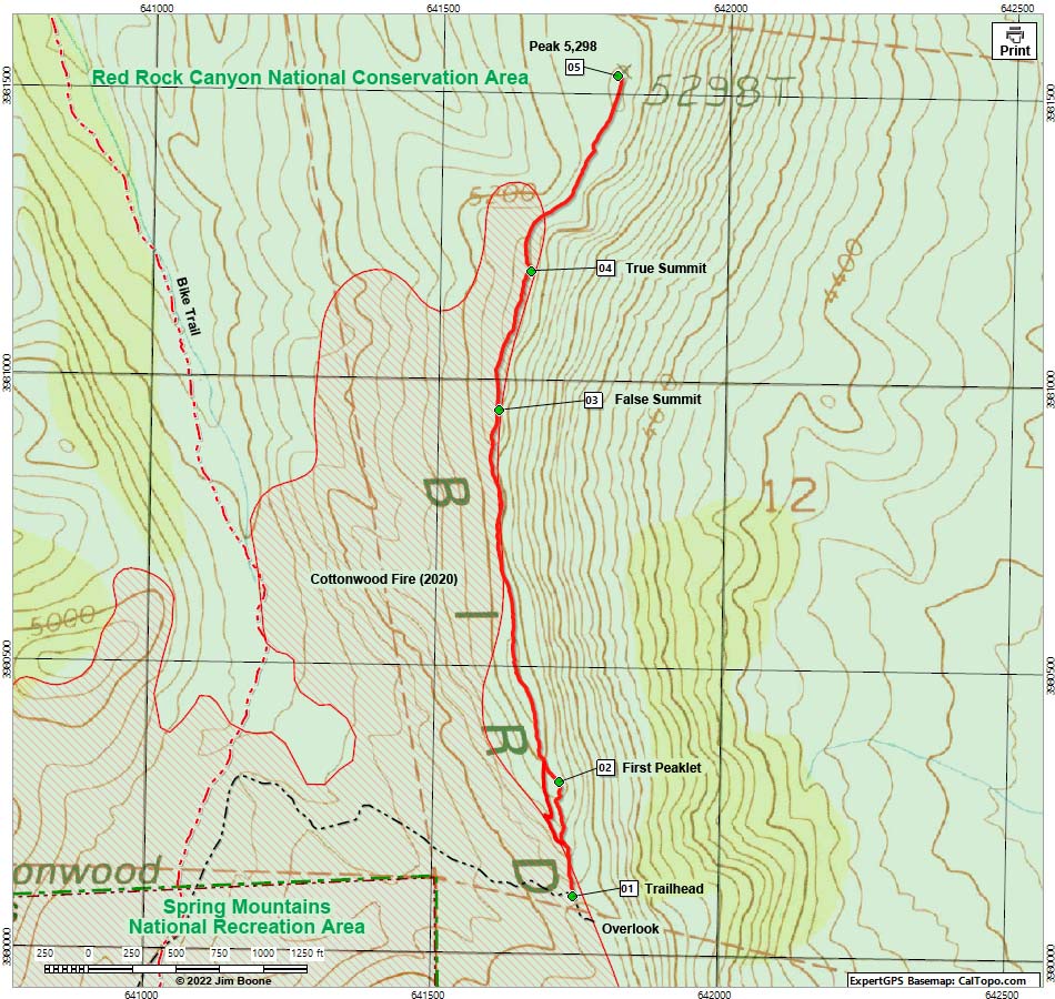 Birdspring Mountain Map