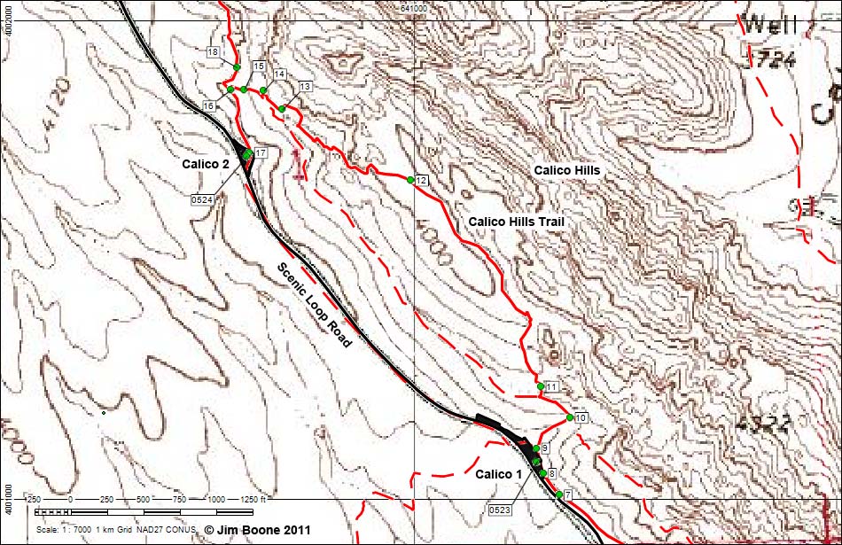 Calico Hills Trail Map