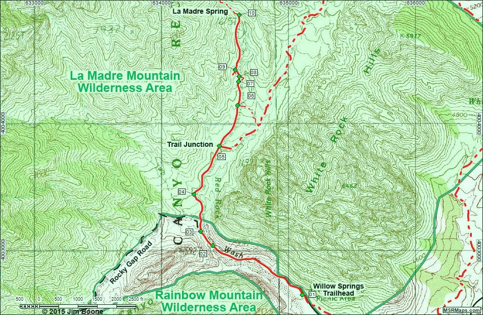 La Madre Spring Map