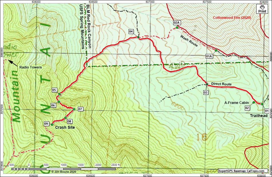 Carole Lombard Crash Site Map