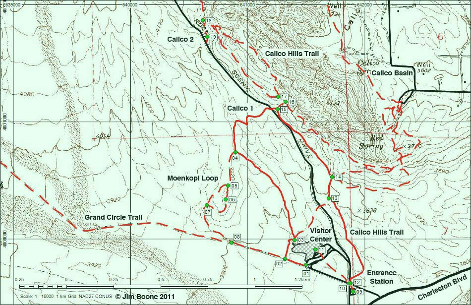 Entrance Station - Calico 1 - Visitor Center Loop Map