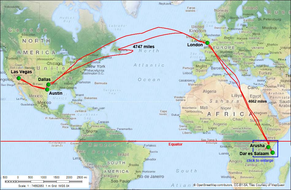 Tanzania Trip Map