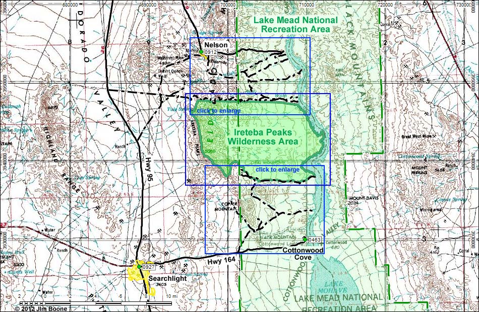 Ireteba Peaks Wilderness Area Map